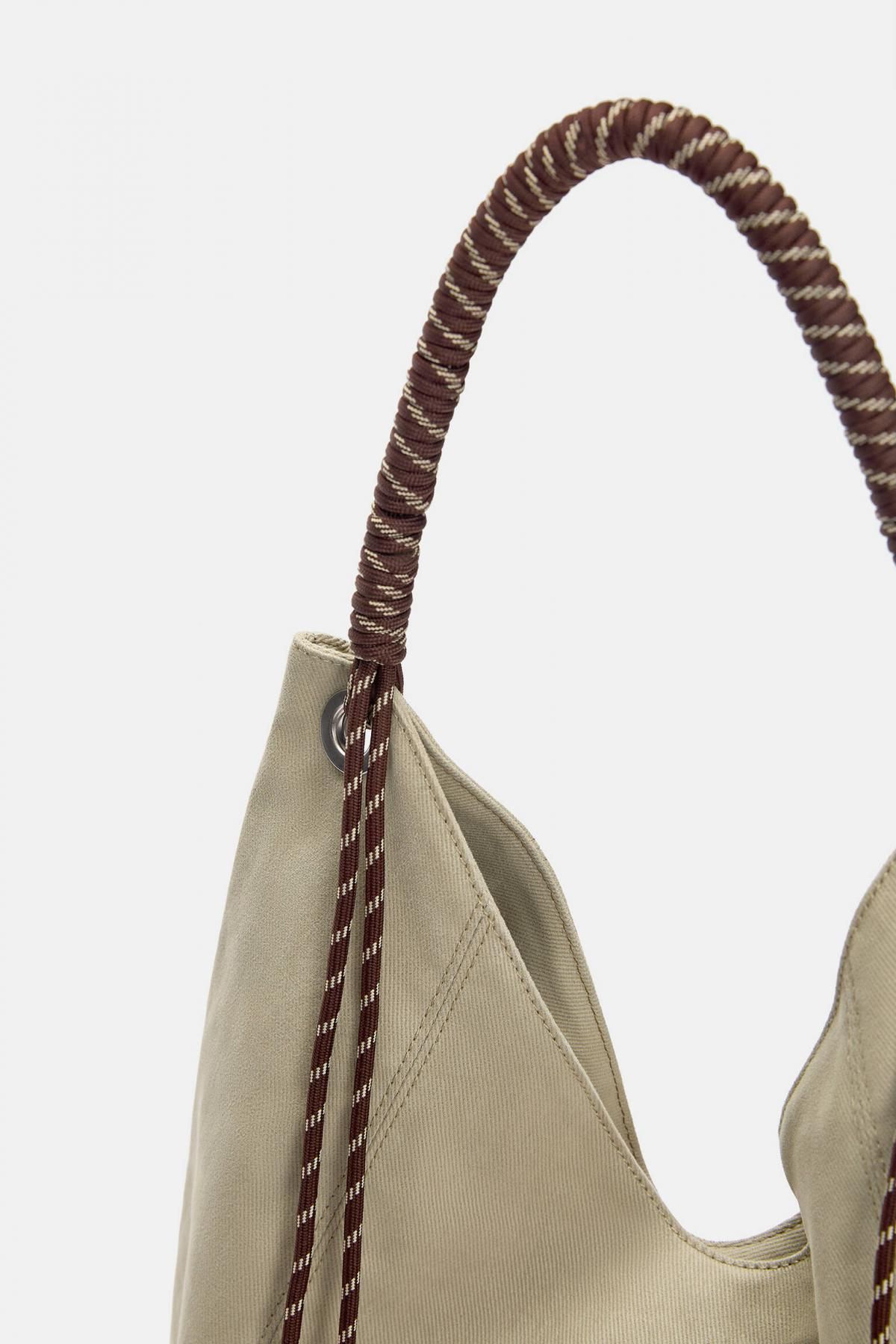 풀앤베어 캔버스 스트링 쇼퍼백 4060/640 BEIGE - 상세 이미지 5