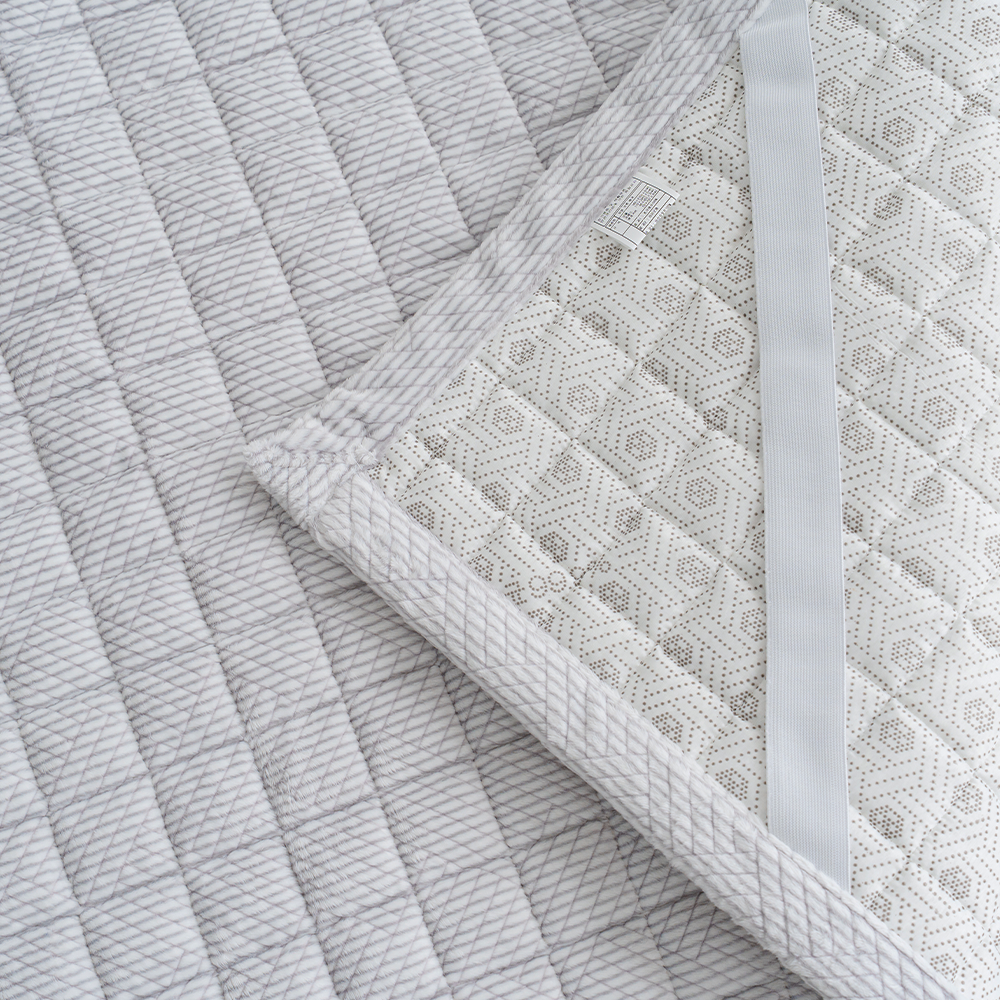 극세사패드 쿠에뜨 겨울 엘르 5mm 번아웃 헤링본 논슬립 고정밴드 SS 침대패드