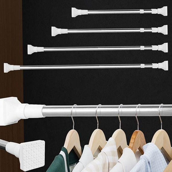 고정 사각 압축봉 옷장 길이 조절 행거 다용도 정리