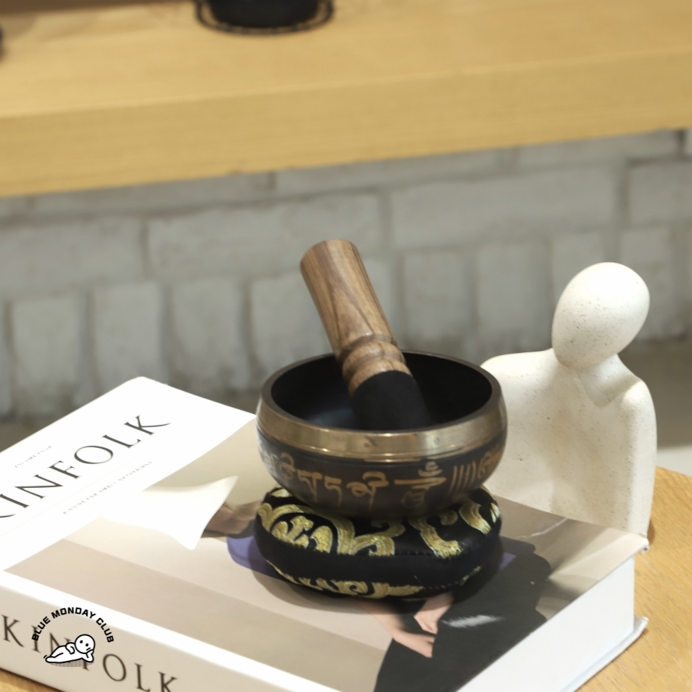 블루먼데이클럽 싱잉볼 블랙에디션 기프트세트 휴대용 명상종 요가종 9.5cm - 상세 이미지 5