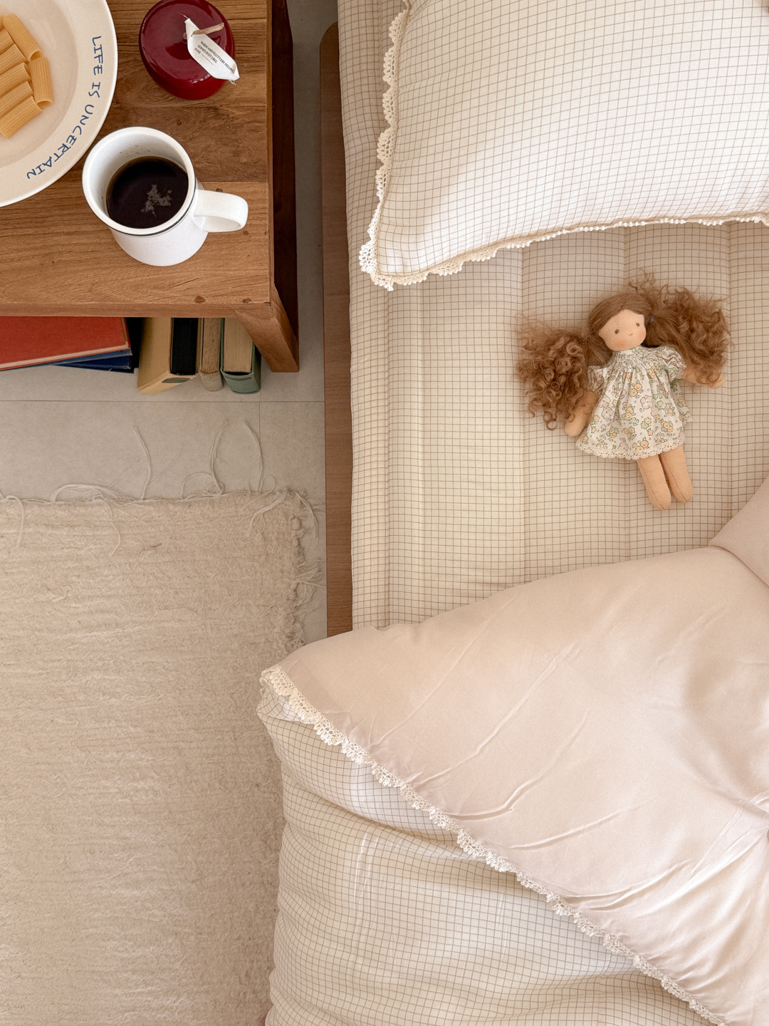 프리미엄 수수체크 쁘띠토숀 모달100 사계절 차렵이불 3종 풀세트 10%