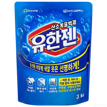 유한젠 산소계표백제 리필 3kg 1개 유한크로락스