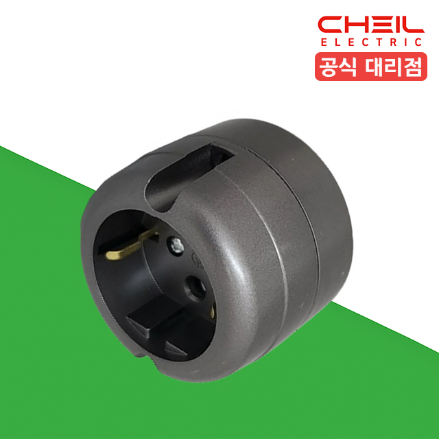 제일전기 국산 돼지코 노출 콘센트 다크그레이 전기 인테리어 단선용 1구 - 상품 이미지