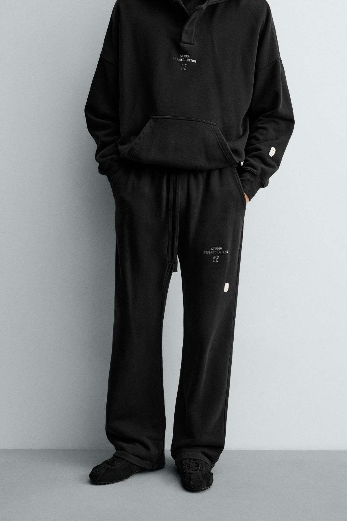 자라 와이드핏 블랙 조거 팬츠 X SRA 0722/329 BLACK - 상세 이미지 3