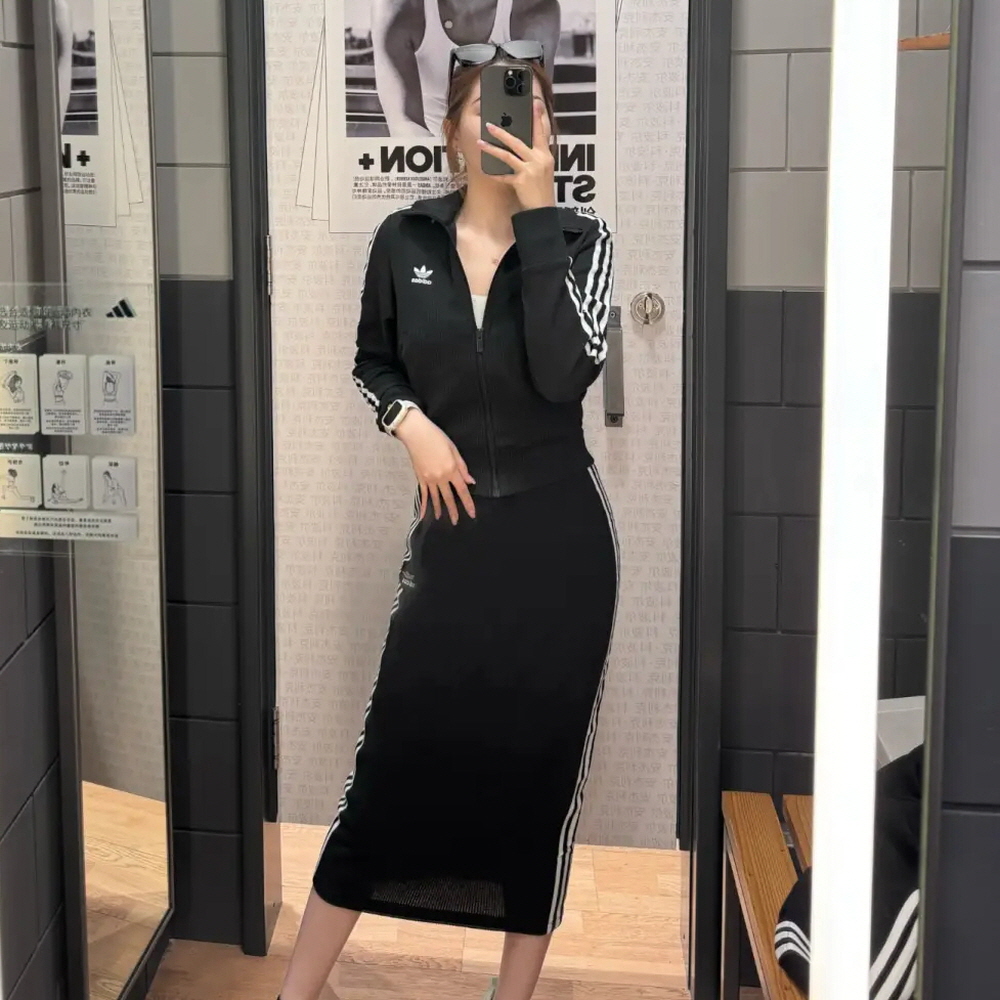 아디다스 파이어버드 니트 스커트 블랙 IY7279 이미지 6
