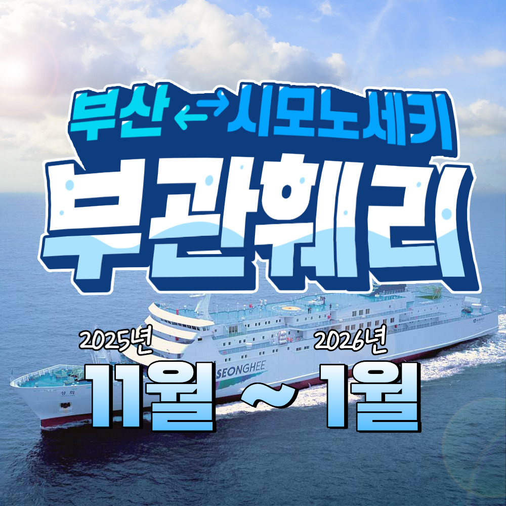 부관훼리 부산 시모노세키 배편 일본 기타큐슈 성희호 하마유호 배 선박 편도 왕복 승선권 - 메인 이미지