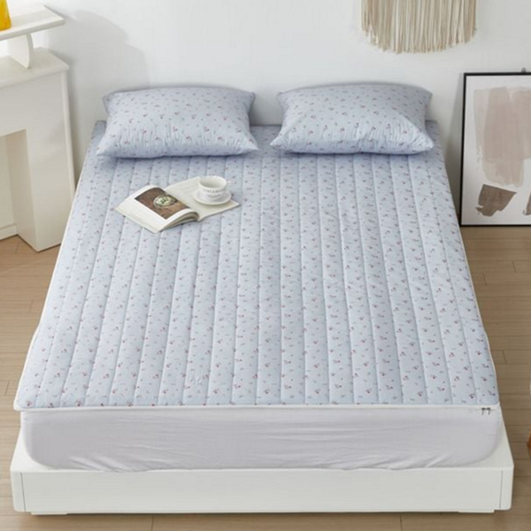 마이크로 매트리스 커버 플라워 침대 커버 지퍼형 사계절