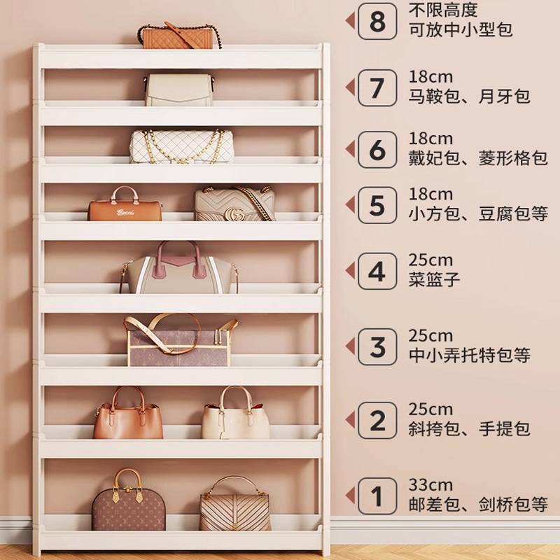 문뒤 얇은 틈새 수납장 슬림 벽면 선반 활용 폭좁은 공간 다용도 좁은 정리 13.5cm 8겹+걸이/케이블 - 상세 이미지 3