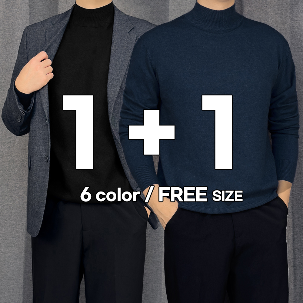 1+1 모크넥 남자반폴라 남자반목폴라 - 상품 이미지