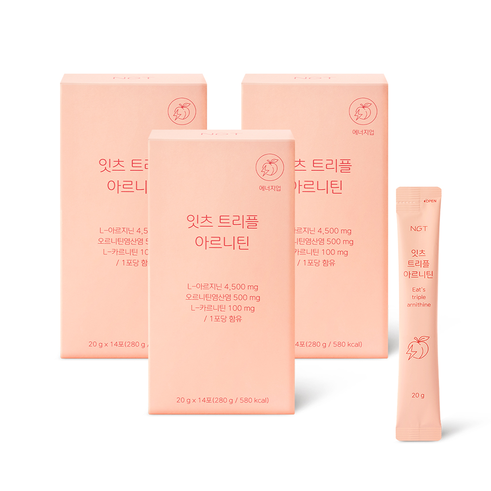 NGT 잇츠 트리플 아르니틴 네츄럴굿띵스 아르기닌 오르니틴 카르니틴 14포, 3개 제품 이미지