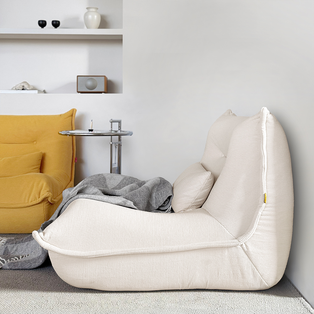 로포텐 아톰 패브릭 좌식 압축 소파 따뜻한 옐로, 1인용