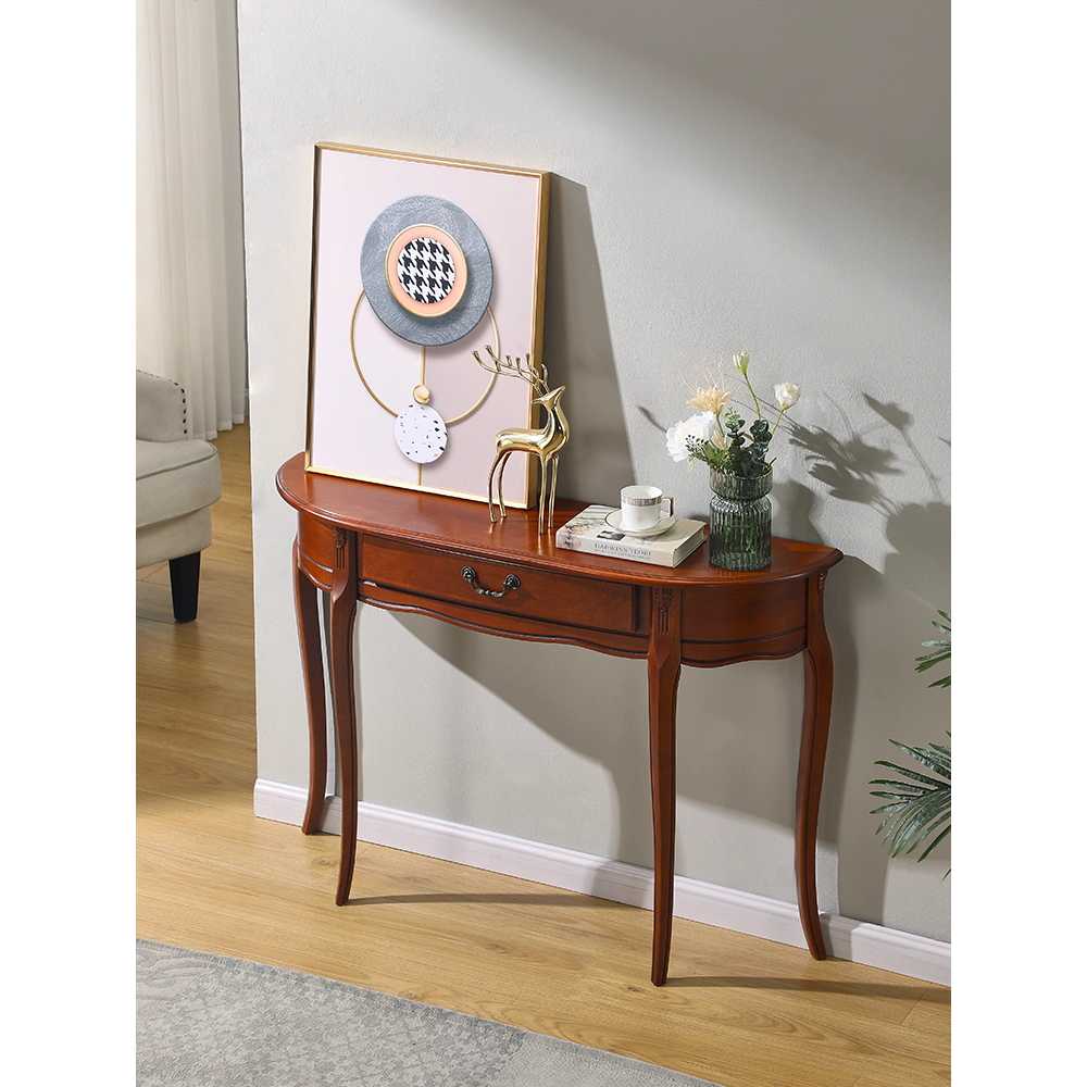 앤틱 원목 콘솔 인테리어 거실 장식 수납 테이블 아이보리 화이트 + 90x30x85cm 이미지 6