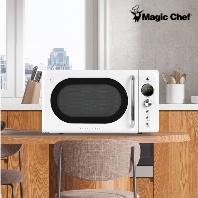 가정용 플랫타입 전자레인지 20L 레트로 디자인 무회전 전자레인지