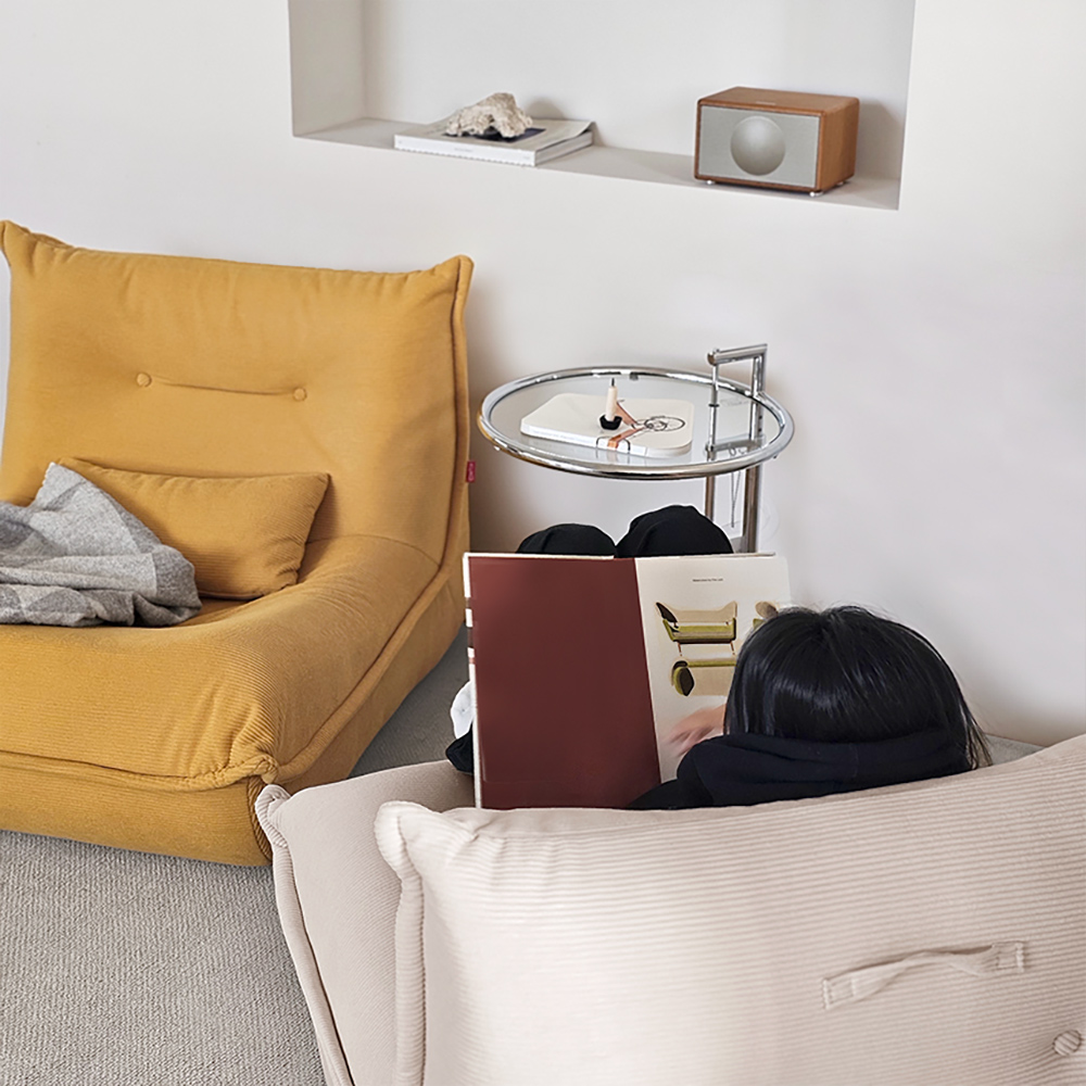 로포텐 아톰 패브릭 좌식 압축 소파 따뜻한 옐로, 1인용