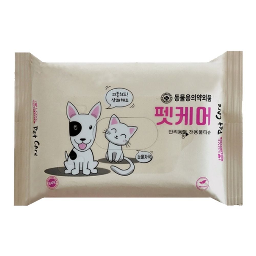 강아지 펫케어 물티슈 20매 1P 피톤치드 위생티슈 단품 - 상품 이미지