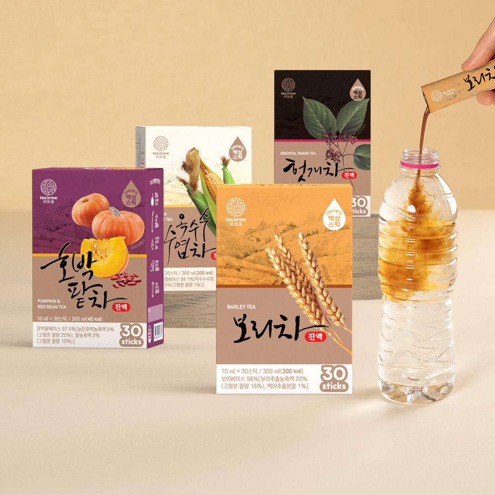 맥널티 3초차 티브루 원액 간편 액상스틱 30개입 (보리차/옥수수/헛개수/호박팥차) 골라담기 3종 택2 이미지 1