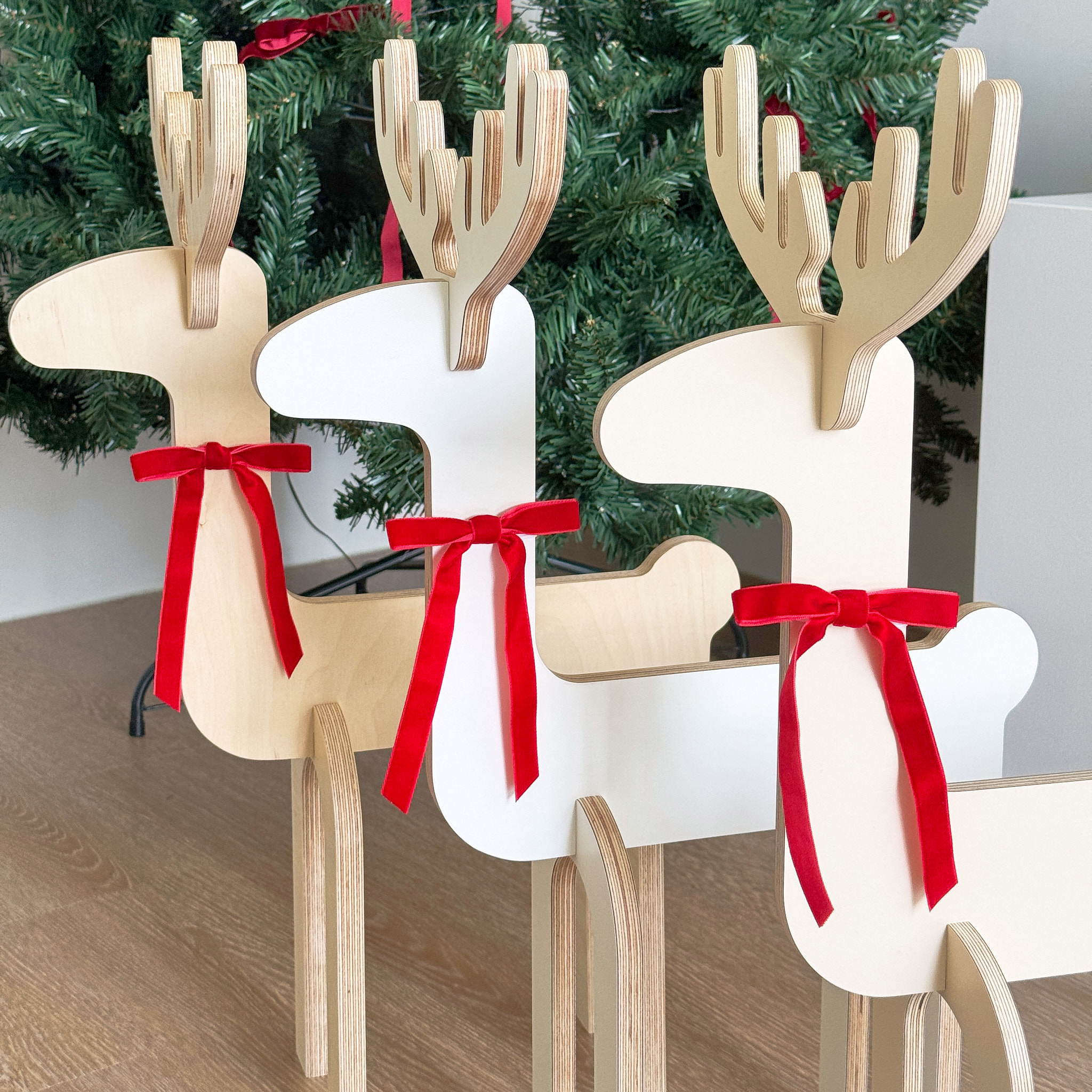 [x-mas] 크리스마스 우드 루돌프 오브제 사슴  소품 - 상품 이미지