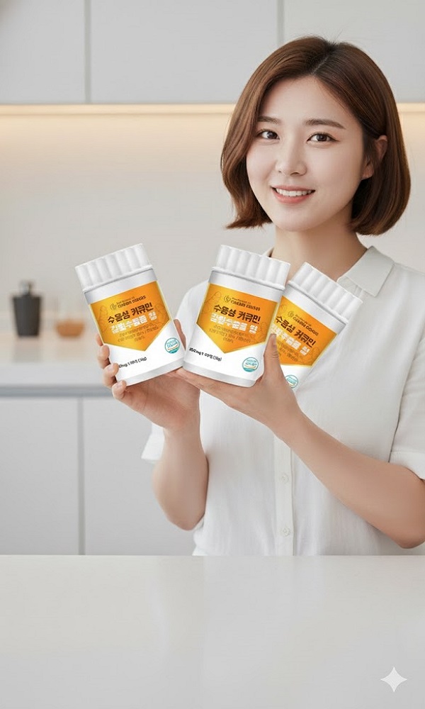강황뿌리줄기 사용 수용성 커큐민 강황 추출물 60정 3개 - 메인 이미지