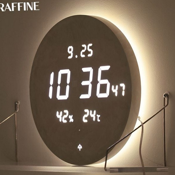 디자인 led 벽 시계 무드등 디지털 조명 시계 저소음 거실 - 상품 이미지