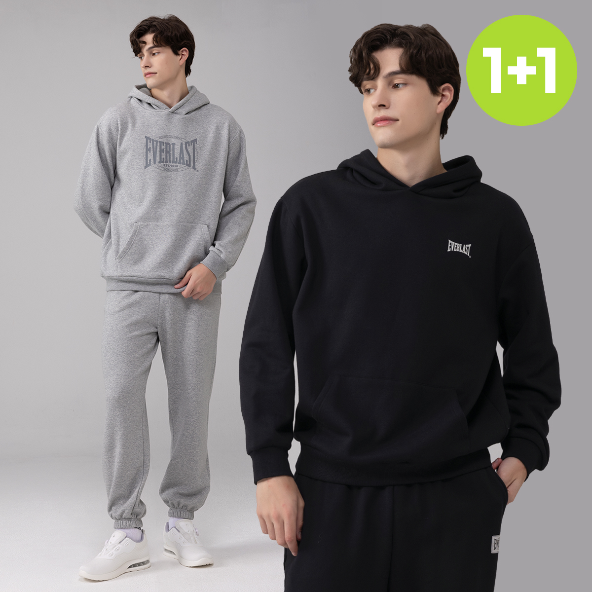 에버라스트 남자 기모 트랙탑 러닝복 후드티+조거팬츠 - 상품 이미지