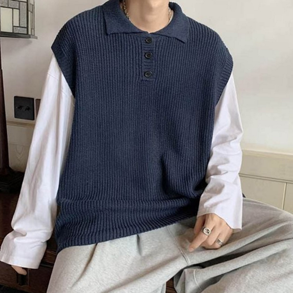 레이어드 남성 조끼 베이직 남자 조끼 데일리 캐주얼 - 상품 이미지