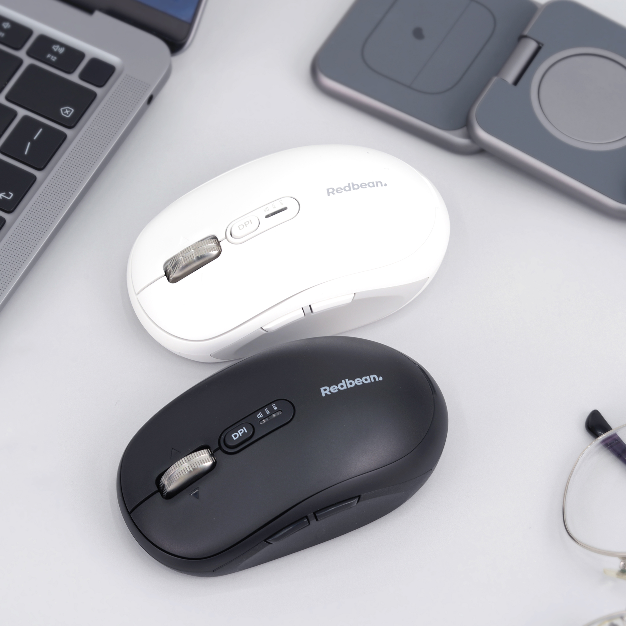 레드빈 퀀텀스크롤 무한휠 마우스 사무용 충전식 무소음 마우스 휴대용 미니마우스 A39R