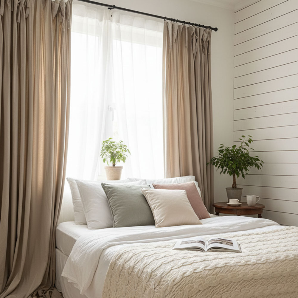 벨벳 주름 거실커튼 암막 방한 커튼