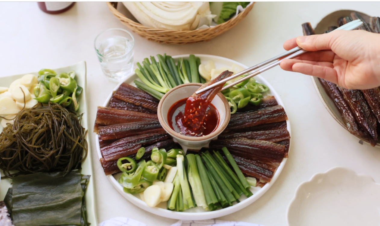 구롱포과메기  꽁치 맛집 빈손질 과메기 10미 야채세트 - 상품 이미지