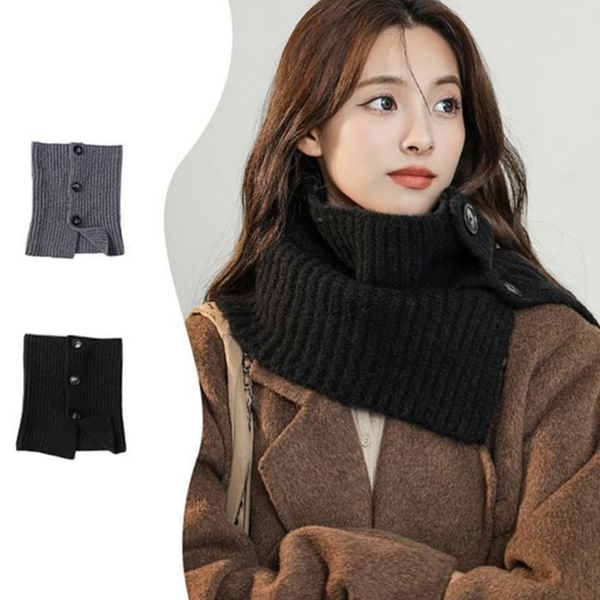 도톰 겨울 머플러 꽈배기 버튼 머플러 데일리 패션 - 메인 이미지