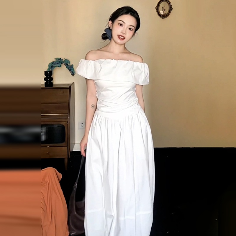 오프숄더 스냅촬영드레스 웨딩 스냅촬영 원피스 브라이덜 셀프드레스 - 상품 이미지