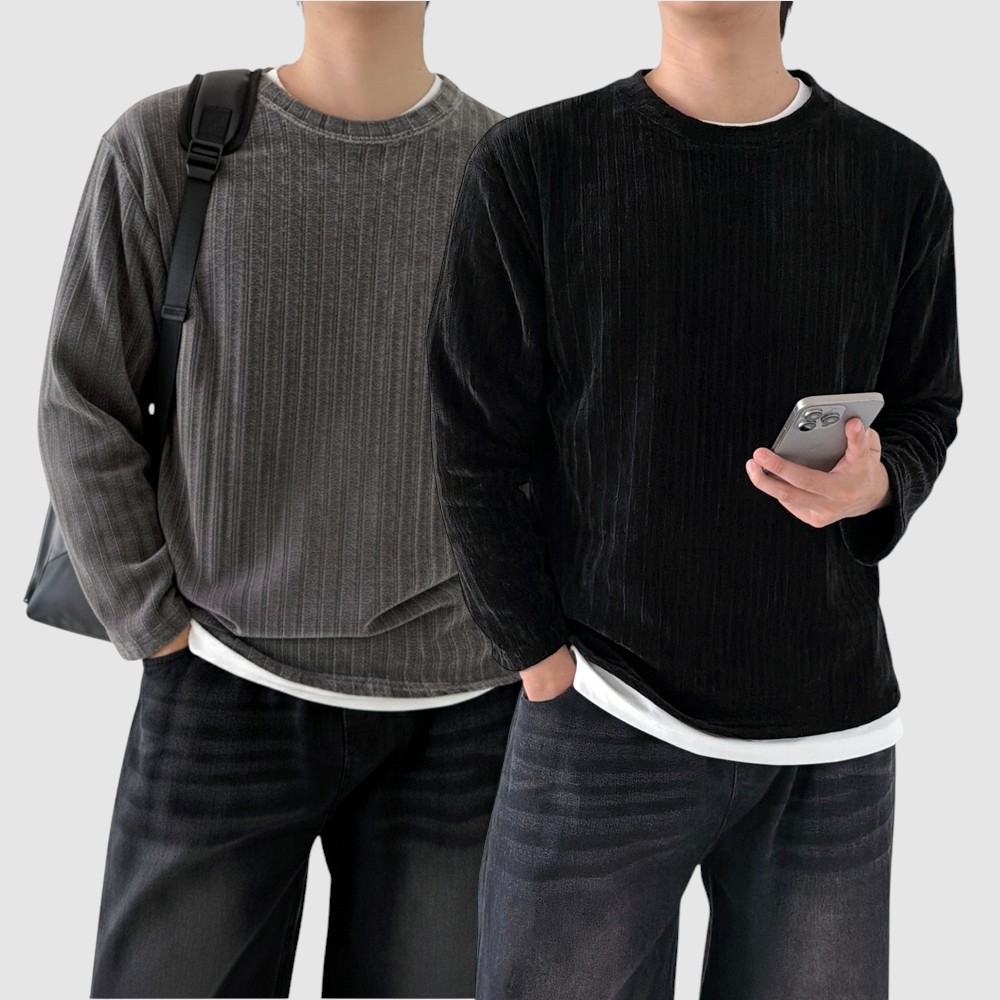 1+1 남자오버핏니트 워셔블니트 - 메인 이미지