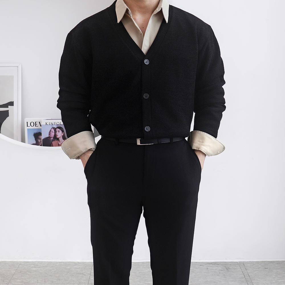 남자정장가디건 남자회색가디건 남성오버핏카디건 이미지 6