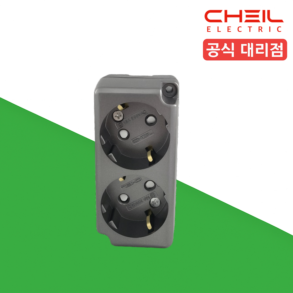 제일 노출콘센트 2구 다크그레이 단선용 퀵타입 돌출형 교체 설치 - 메인 이미지
