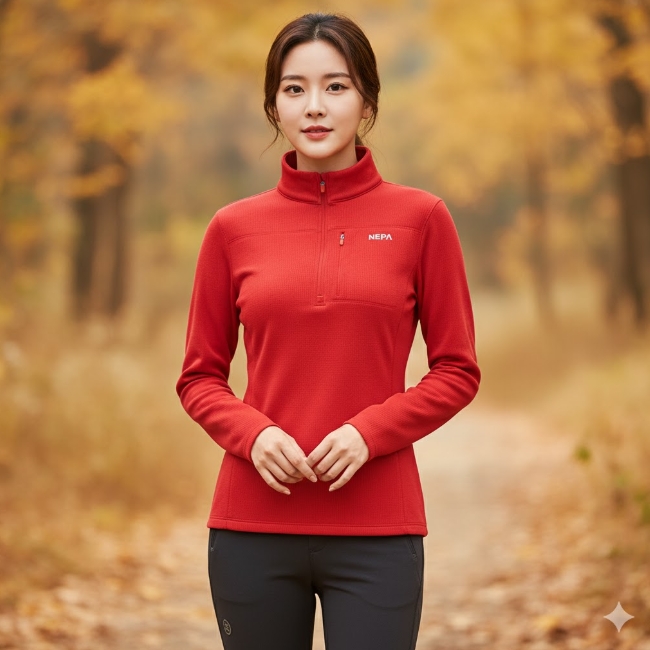 네파 여성 가을 슈퍼드라이 아웃도어 폴라텍 등산 긴팔티셔츠 - 상품 이미지