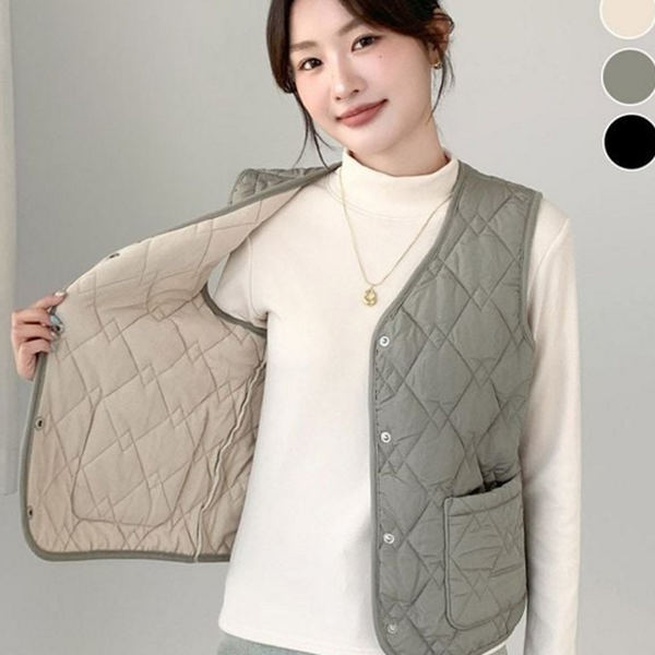 경량 여성 패딩 조끼 데일리 세미 기모 조끼 환절기 가을 - 메인 이미지