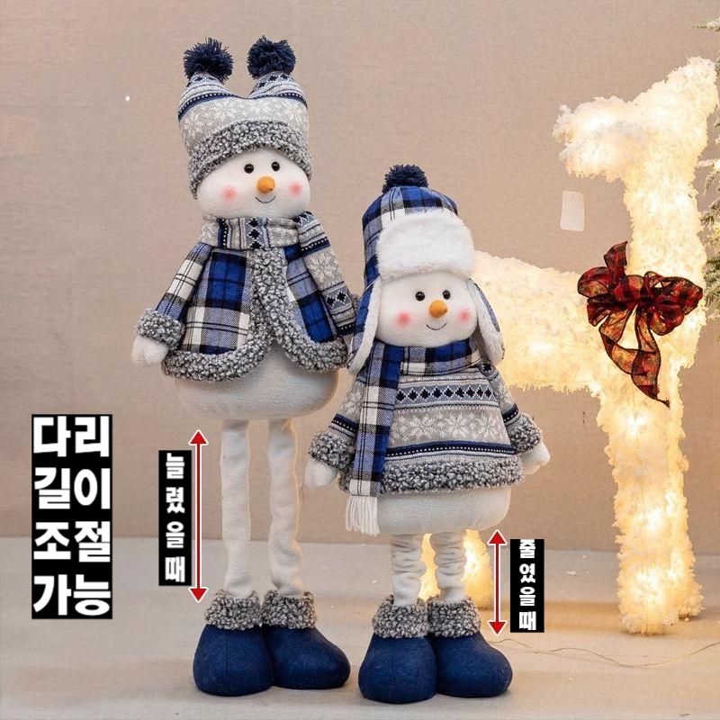 트리 주변 장식 막대사탕 눈사람 모형 성탄절 LED 120cm LED 화이트트리 - 상세 이미지 3