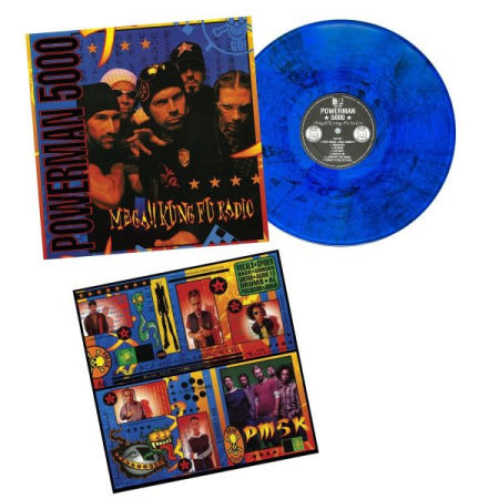 [해외](수입 LP) POWERMAN 5000 LP Mega!! Kung Fu Radio BLUE BLACK SWIRL VINYL SEALED LIMITED