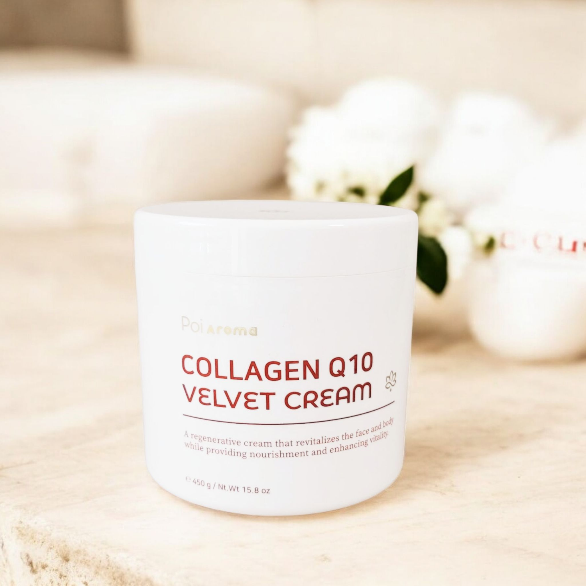 포이아로마 콜라겐 Q10 벨벳 크림 450ml 대용량 탄력 보습 +증정품 - 상품 이미지