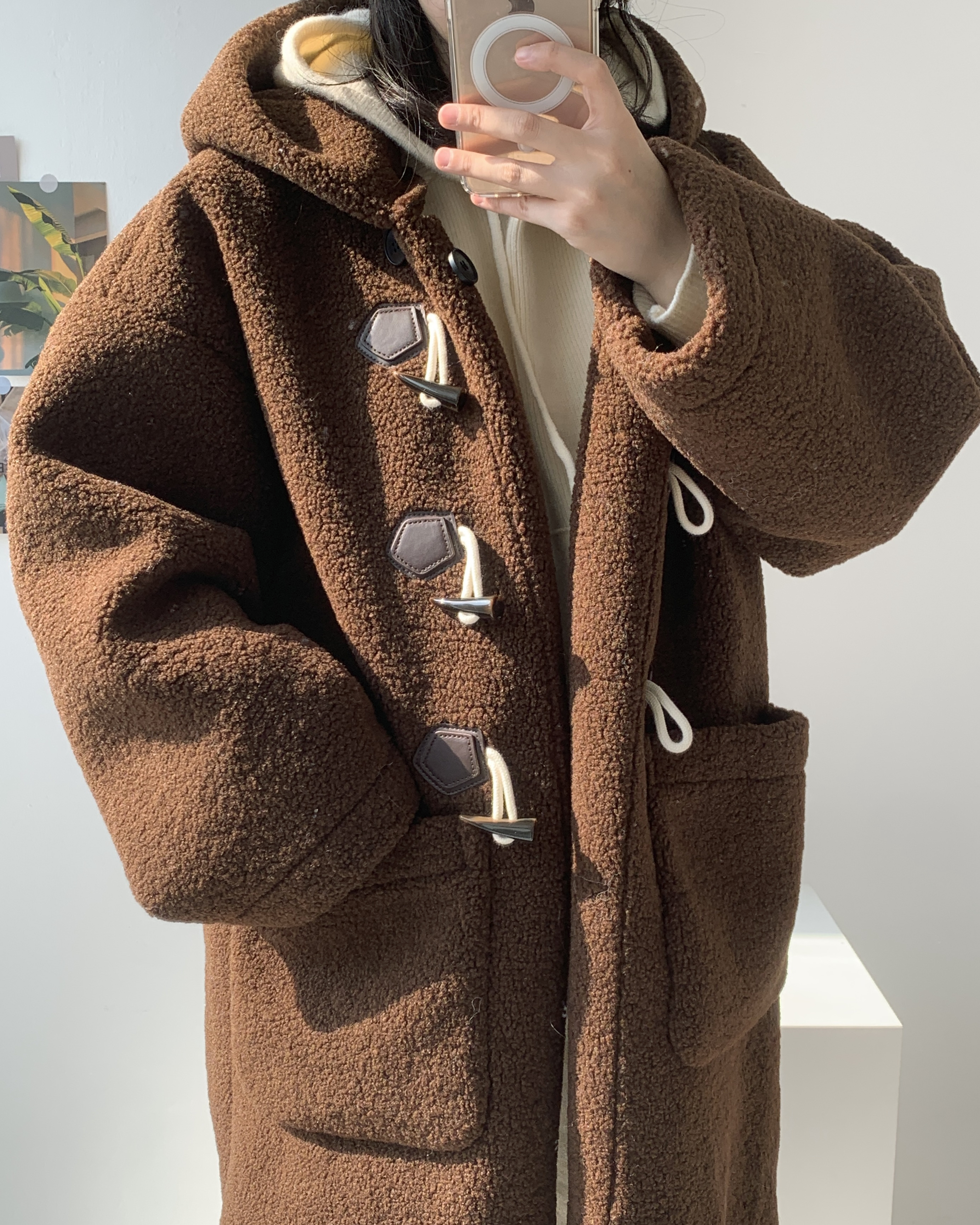떡볶이무스탕 코트 양털무스탕 후드 롱무스탕 이미지 6