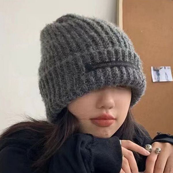 골지 겨울 비니 모자 방한 비니 모자 남녀공용 데일리 - 메인 이미지