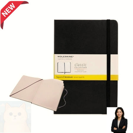몰스킨 클래식노트 스퀘어드 블랙 소프트커버 라지 모눈 다이어리 사무용노트