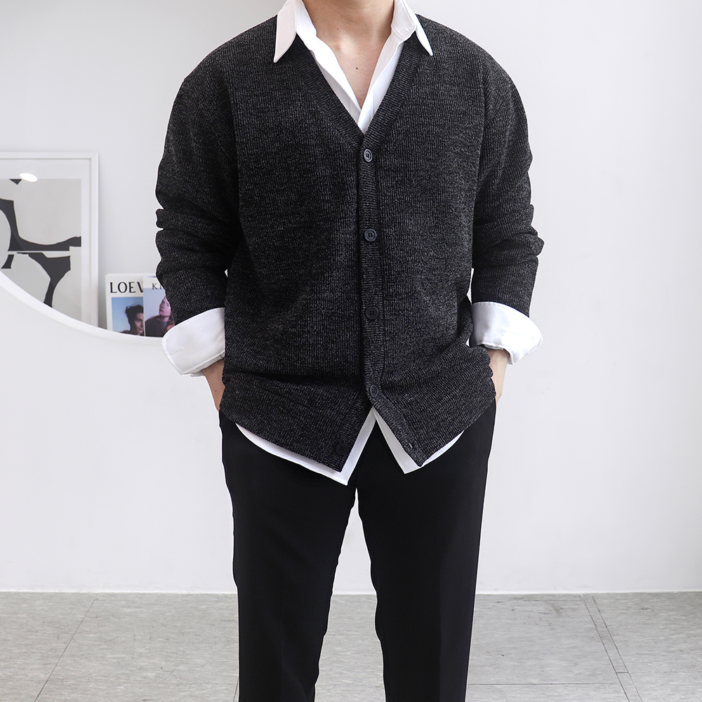 남자정장가디건 남자회색가디건 남성오버핏카디건 이미지 8