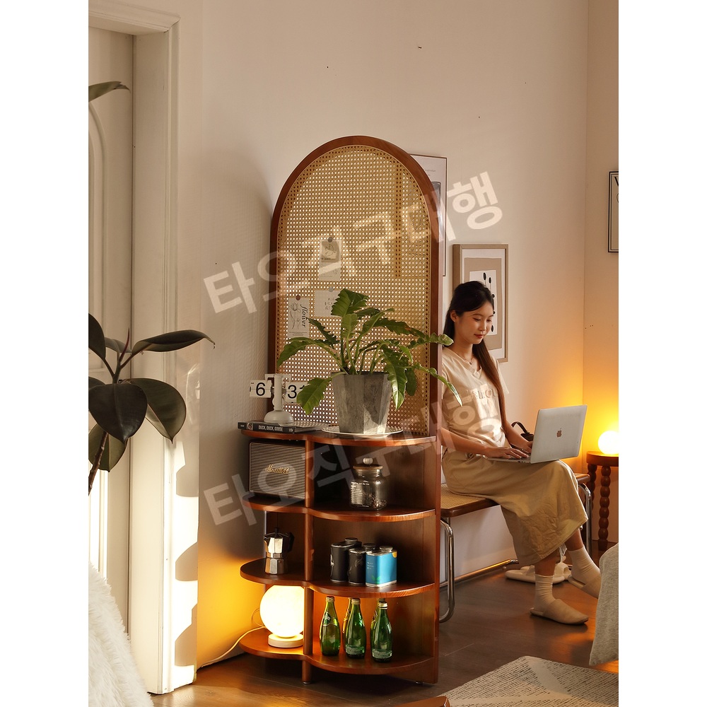 라탄파티션 가림막 가벽 칸막이 공간분리 인테리어 카페 분리 병풍 거실 - 상세 이미지 5