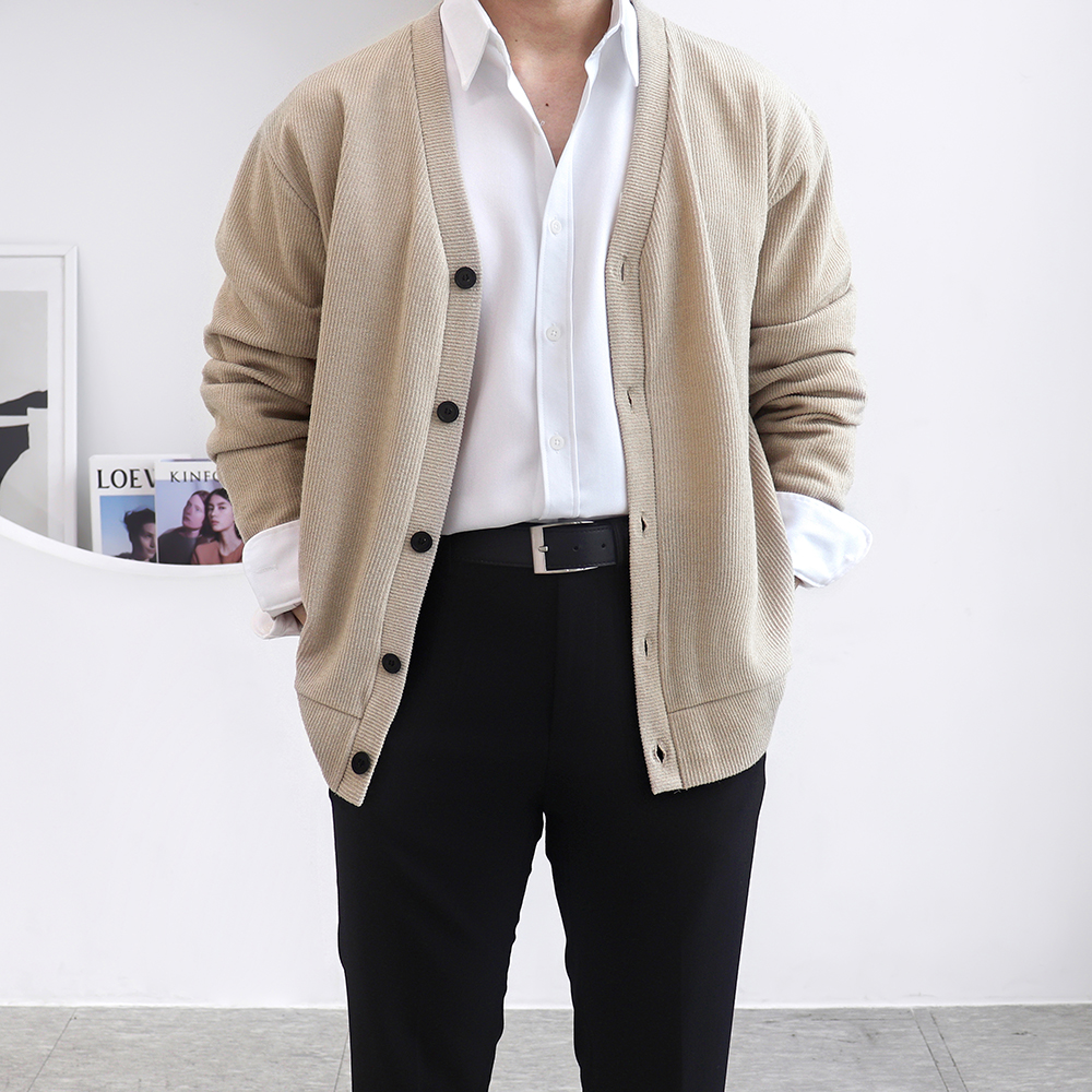 남자정장가디건 남자회색가디건 남성오버핏카디건 이미지 7