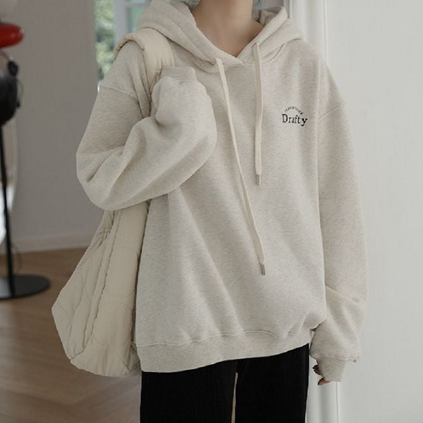 루즈핏 여성 오버핏 후드 데일리 여성 기모 후드 티 맨투맨 - 상품 이미지