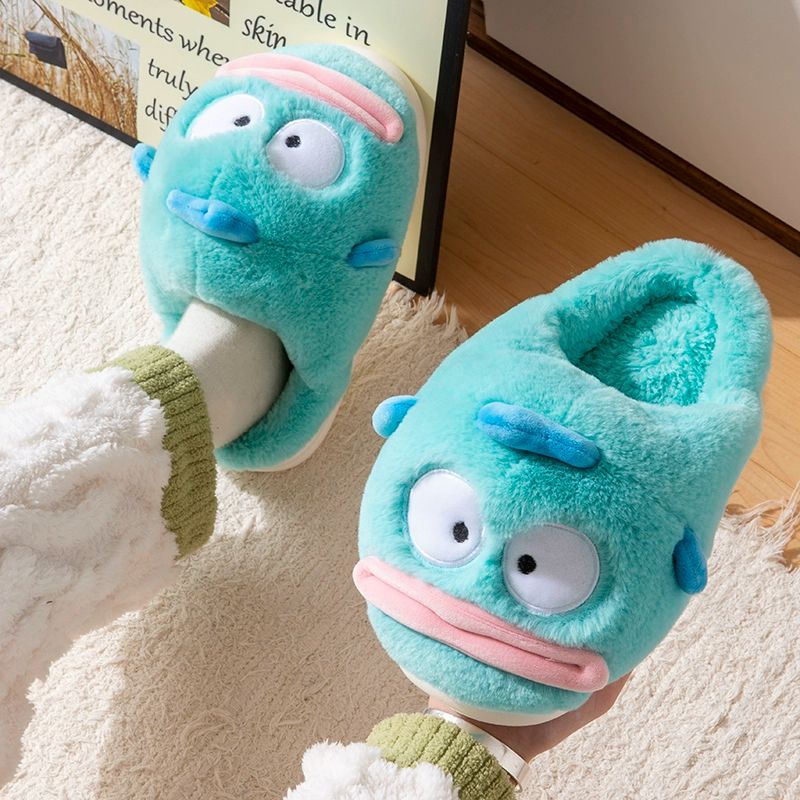 겨울용 산리오 여성 실내화 따뜻한 플러시 홈 슬리퍼 키티 한교동 마이멜로디 쿠로미 시나모롤 - 상품 이미지