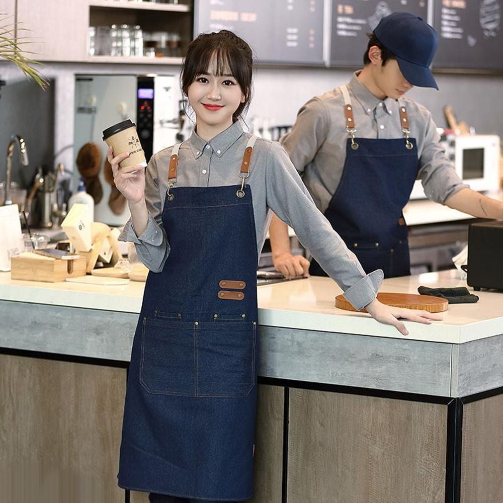 꽃집앞치마 목공 앞치마 방수 캔버스 미용실 네일 카페 공방 유니폼 2컬러 - 상세 이미지 4