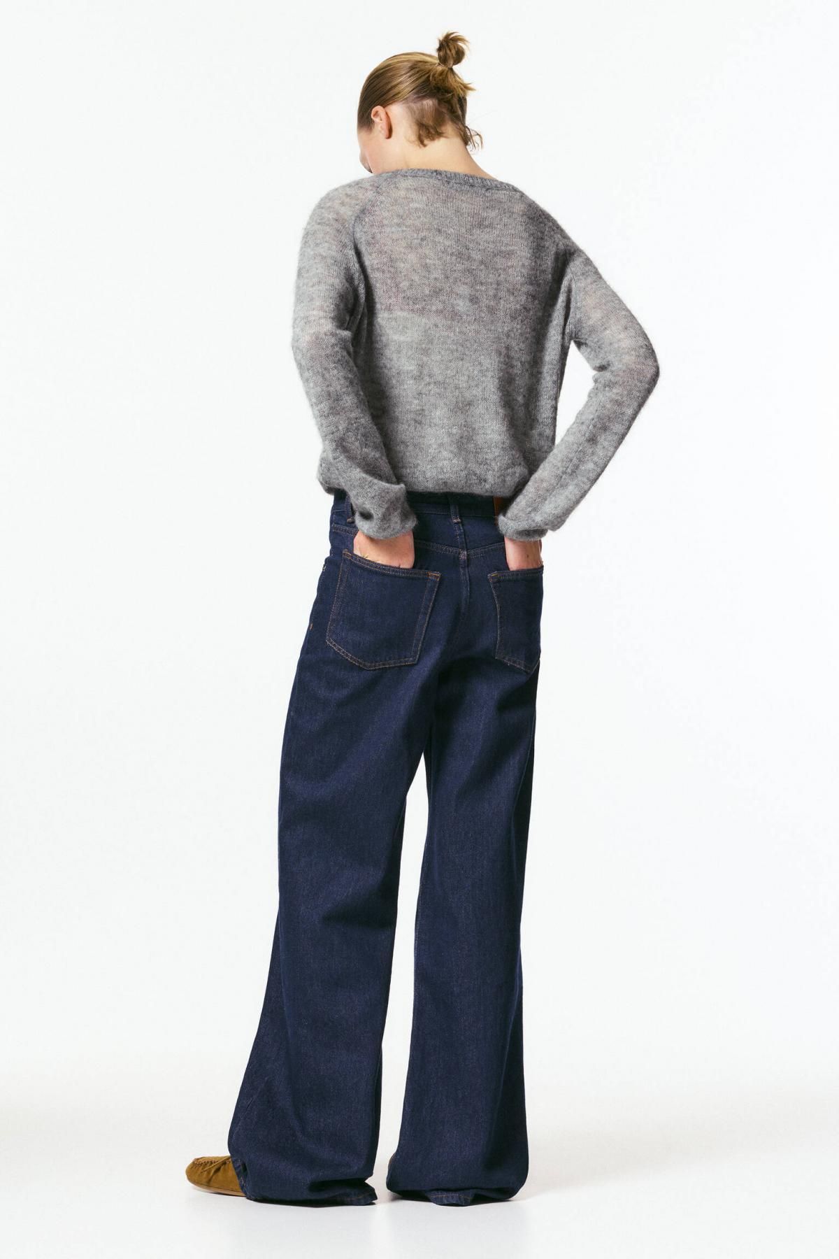 풀앤베어 울 알파카 브이넥 니트 그레이 스웨터 7550/401 GREY MARL - 상세 이미지 4