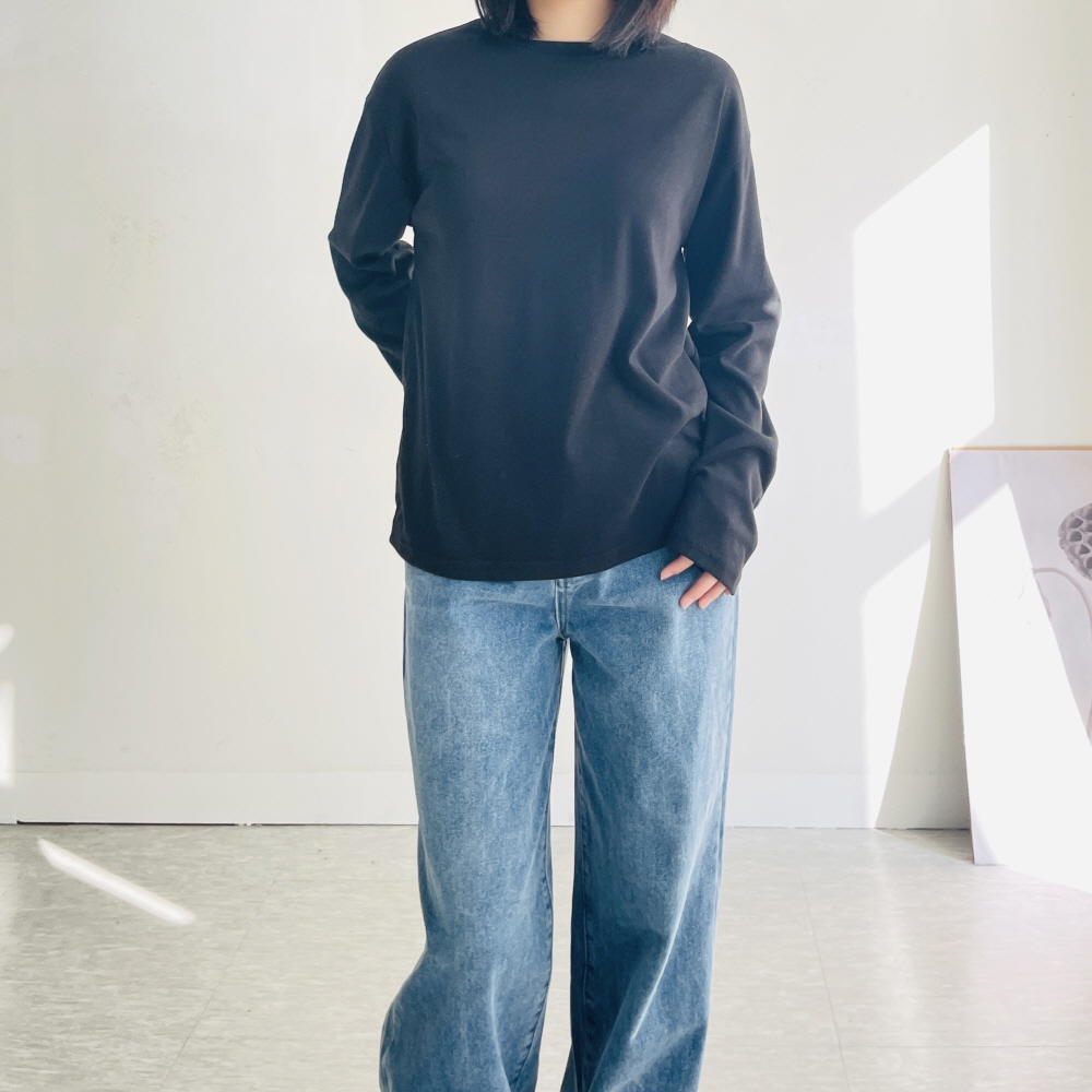 1+1 여성기모티셔츠 이너 레이어드 겨울 루즈핏 티셔츠 - 상세 이미지 4