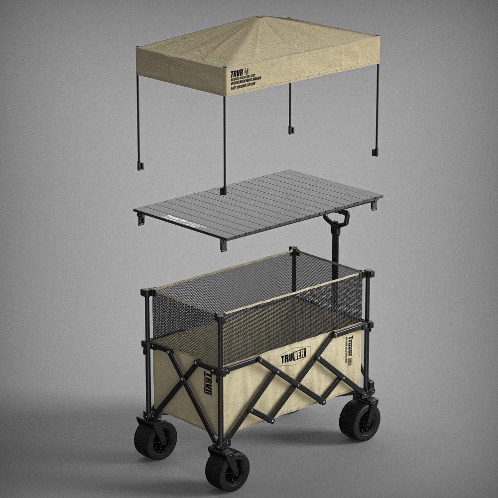 트루버 캠핑 웨건 접이식 카트 폴딩 캠핑용 캐리어 광폭타이어